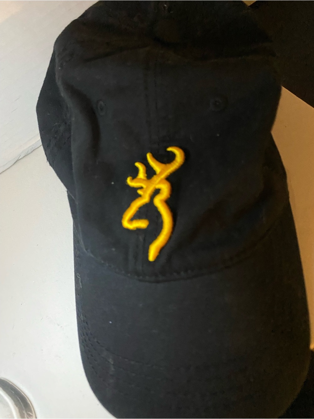 Browning Black Cap with Yellow Buckmark Logo